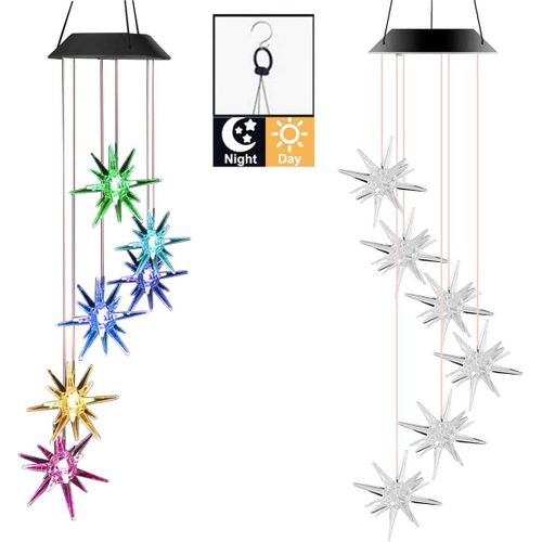 Carillon éolien Solaire extérieur LED Lampe Solaire à Carillon éolien pour Décoration de Jardin, Patio, Porch, Terrasse, Cour, Fête