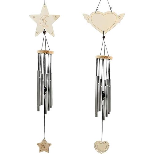 2pcs carillon éolien extérieur 8 tubes en aluminium avec crochet en S carillon éolien cadeaux carillon éolien extérieur en métal pour jardin, cour, maison, chambre cadeaux d'artisanat