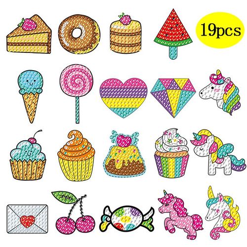 Set De Peinture En Diamant Pour Enfants, 19 Pièces De Peinture En Diamant Autocollante Pour Animaux, Set D'autocollants En Diamant 5d Pour Enfants, Broderie En Diamant Pour Enfants Et Adultes Débutant