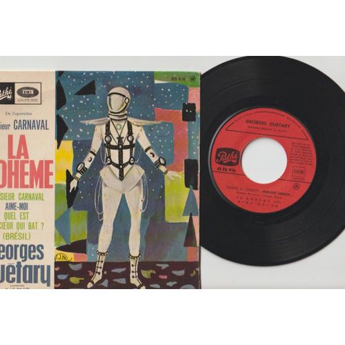 45 Ep Georges Guetary - Charles Aznavour Frederic Dard Jacques Plante - Jo Moutet Operette Monsieur Carnaval - La Bohême - Aime-Moi Quel Est Ce Coeur Qui Bat ? Pathe Eg 916 1965 Autographe