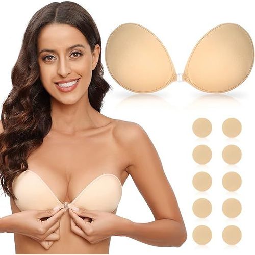 1pc, Ccup Sticky Camisole Bra Strapless Bra Women's Invisible Wedding Réutilisable, Convient Aux Robes De Soirée, Robes De Bal, Robes De Mariée