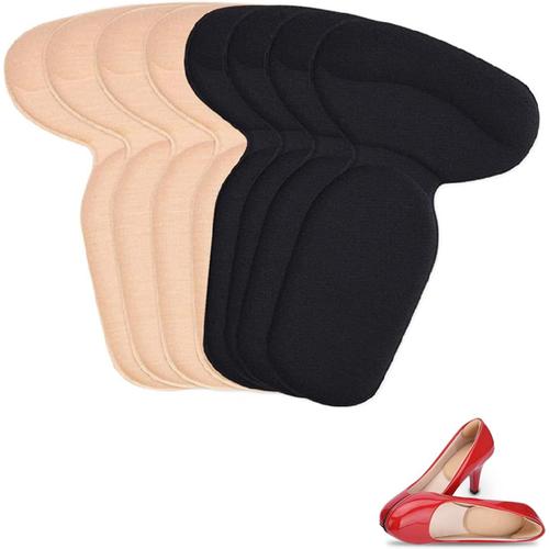 Noir Et Beige - Semelles De Protection Du Talon Confortables (4 Paires), Coussinets En Mousse Souple Et Superbes Collants Pour Le Soin Des Pieds, Semelles Invisibles Pour Le Talon