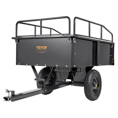 Remorque À Benne Basculante-Vevor-Charge 340 Kg- Remorque Utilitaire De Jardin Robuste-Pour Tracteur, Tondeuse À Gazon