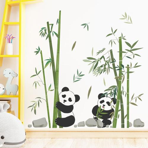 Stickers Muraux Panda Et Bambou Stickers Muraux Ours Animaliers Chambre D'enfant Nurserie