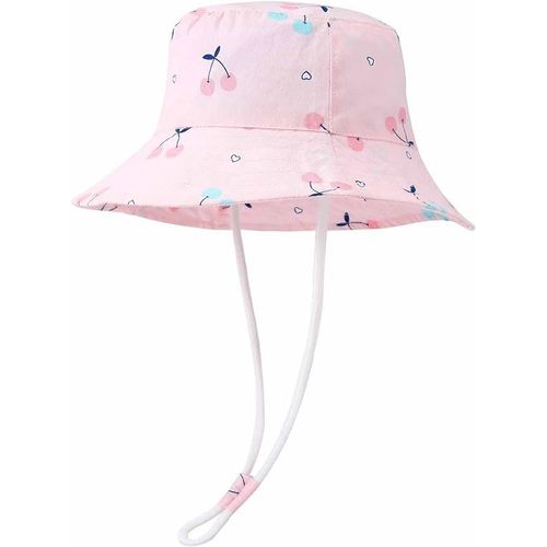 Rose-1pc, Circonférence De La Tête 50cm, Chapeau Bob Pour Bébé Chapeau De Soleil D'été Unisexe En Coton Pliable Protection Solaire Plage Voyage
