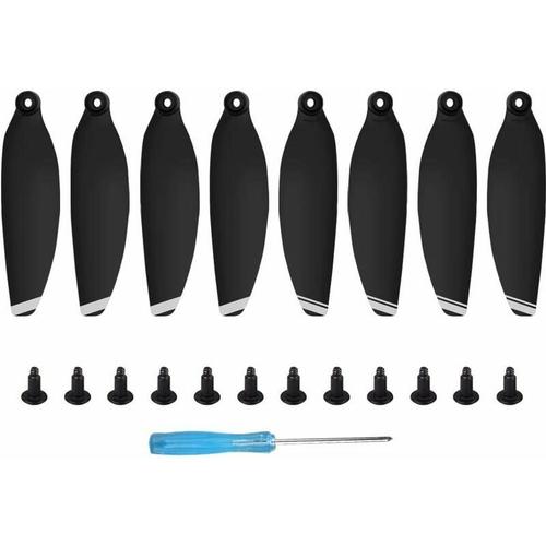 Lechuang Outils Spécialisés?4 Paires Pliable Faible Bruit Vol Tranquille Hélice Remplacement Pour Mavic Mini Drone, Double Face Rayures Colorées Hélice Lames Noir Argent Outils Spécialisé-Hzxtech