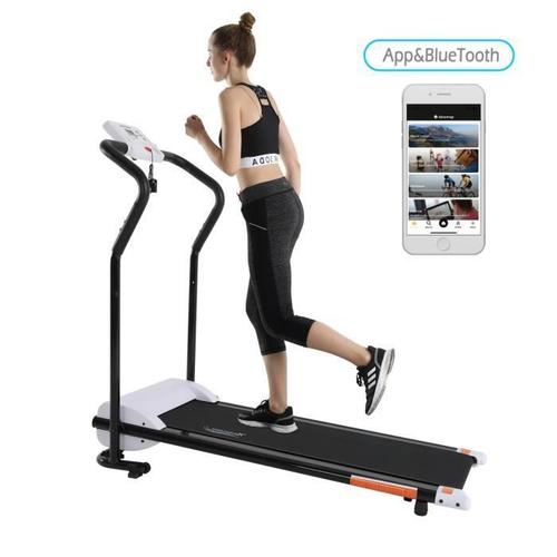 Tapis De Course Electrique Pliable,Motorisé 10km/H,Avec Bluetooth,App Fitshow,Moniteur De Fréquence Cardiaque,750w,5 Programmes