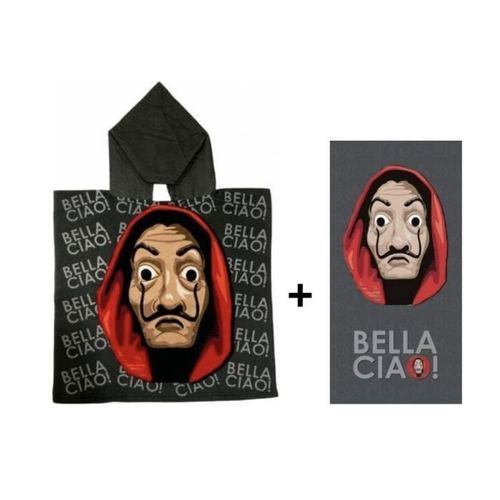 Casa De Papel - Ensemble Poncho 50 X 110 Cm + Serviette 70 X 140 Cm