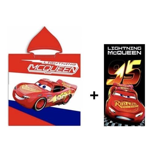 Cars Disney - Ensemble Poncho 50 X 110 Cm + Serviette 70 X 140 Cm