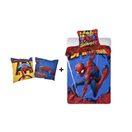 Spiderman Marvel - Ensemble Parure 140 X 200 Cm + Coussin 20 X 20 Cm