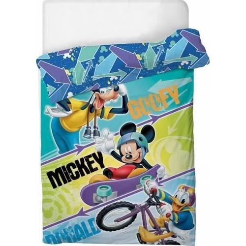 Couette Imprimée Mickey Mouse Donald Duck Bleu 140x200 Cm Disney