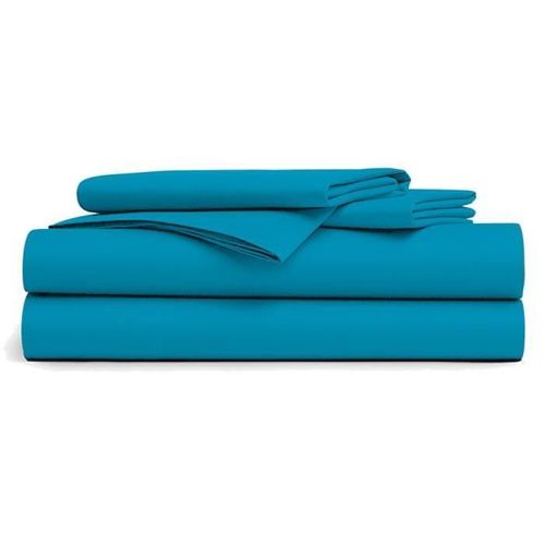 Drap Plat 180x290cm- Turquoise 100% Coton 57 Fils / Cm