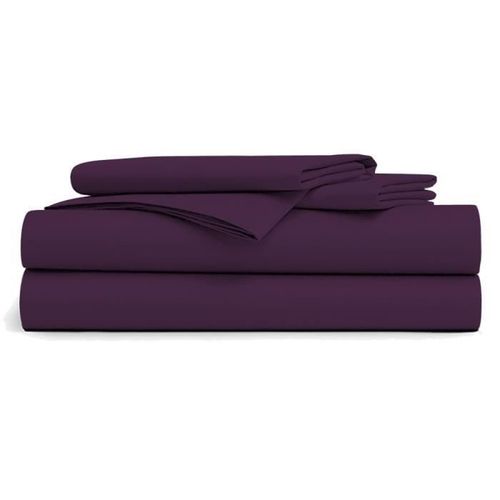 Drap Plat 240x300cm- Prune 100% Coton 57 Fils / Cm