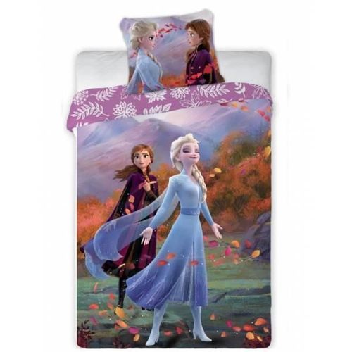 Reine Des Neiges - Parure De Couette 140 X 200 Cm + Taie D'oreiller + Drap Housse 90 X 190 Bleu Clair - Homerokk