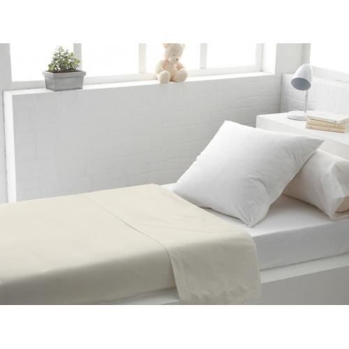 Drap Plat 180x290 Cm 100% Coton 57 Fils Ecru ( Beige )