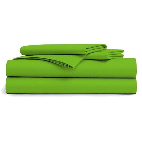 Drap Plat 180x290cm- Vert Anis 100% Coton 57 Fils / Cm