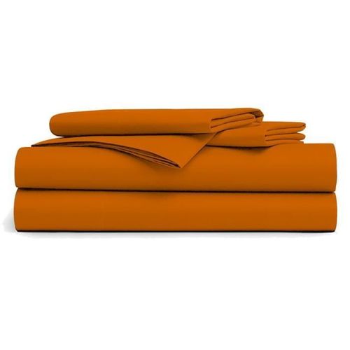 Drap Plat 180x290cm- Orange 100% Coton 57 Fils / Cm