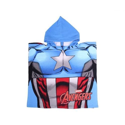 Poncho Serviette Capitaine America - Marvel - Avengers - Taille 55cm - Microfibre