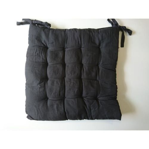 Galettes Chaise Futon 40 X 40 Cm Enveloppe Microfibre Et Intérieur 100% Coton Plusieur Coloris Disponibles Noir