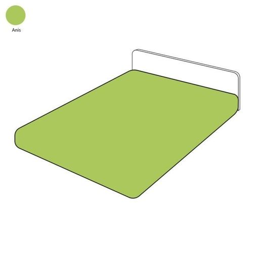 Drap Housse Uni Anis 90x190 - Tradilinge