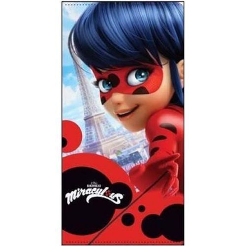 Superbe Serviette De Plage / Bain / Piscine Miraculous Ladybug Marinette Coccinelle 70 X140 Cm Polyester Neuf