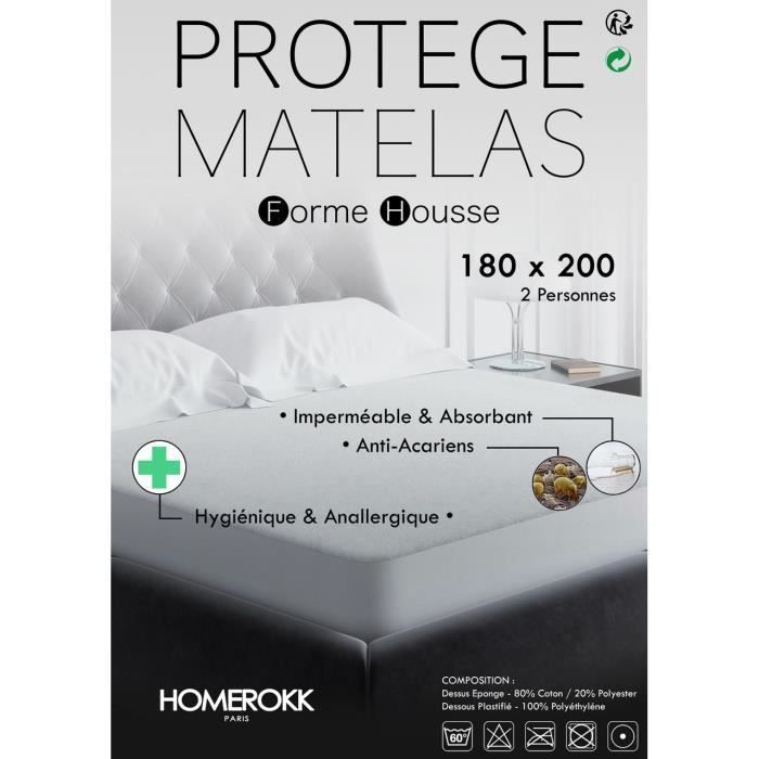 Alèse 180x200cm Imperméable Protège Matelas - Homerokk