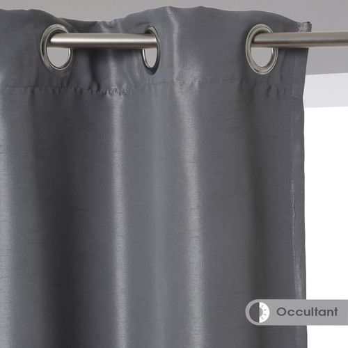 Rideau Occultant Satin - 140 X 260 Cm - Gris