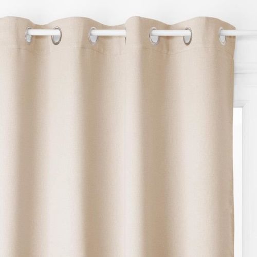 Atmosphera - Lot De 2 Rideaux Occultants Chambray Lin 135x240 L, 240 X L, 135 Cm Beige