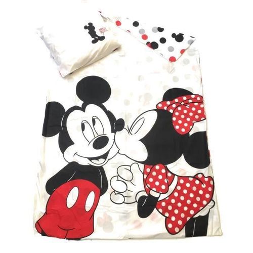 Parure De Lit - Housse De Couette Réversible 140x200 Cm + Taie 63x63 Cm Microfibre - Oeko-Tex - Mickey Mouse Et Minnie - Disney