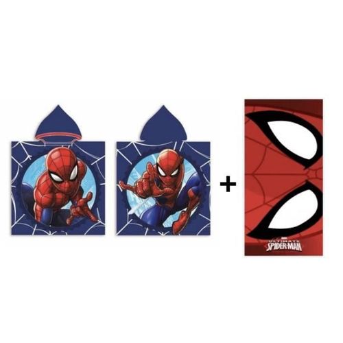 Spider Man - Ensemble Poncho 50 X 100 Cm + Serviette 70 X 140 Cm