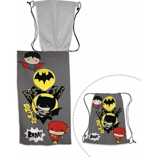 Batman - Ensemble Serviette De Bain 70 X 140 Cm + Sac De Plage 43 X 32 Cm.