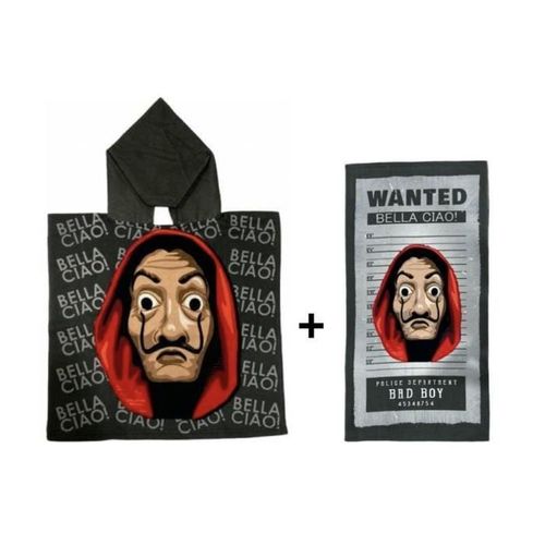 Casa De Papel - Ensemble Poncho 50 X 110 Cm + Serviette 70 X 140 Cm