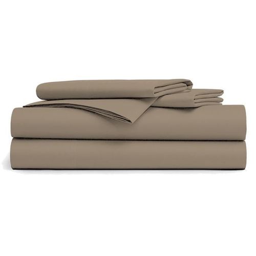 Drap Plat 180x290cm- Taupe Clair 100% Coton 57 Fils / Cm