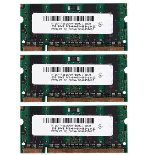 3X 2GB DDR2 PC2-6400 800MHz 200 Broches 1.8V M¿¿Moire D'Ordinateur Portable SO-DIMM RAM pour Ordinateur Portable