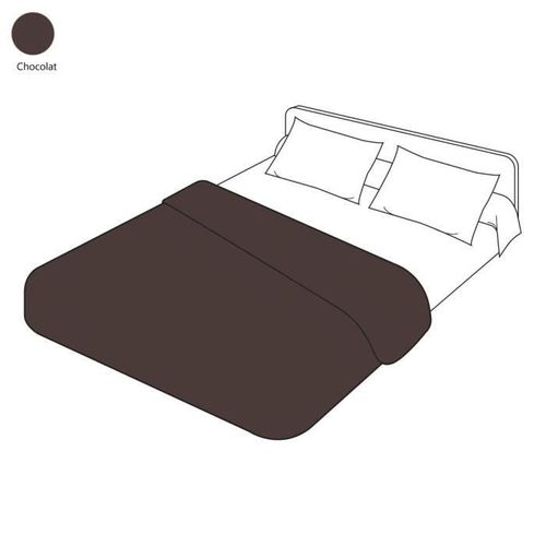 Housse De Couette Uni Chocolat 140x200 - Tradilinge