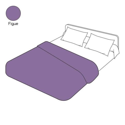 Housse De Couette Uni Violet Figue Coton 140x200 - Tradilinge