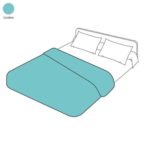 Housse De Couette Unie En 100 % Coton - Caraïbe - 240 X 220 Cm