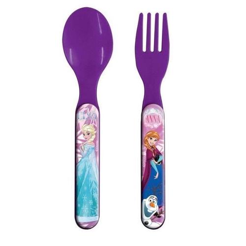 Set De Couverts La Reine Des Neiges Frozen Disney * 2 Pieces Fourchette + Cuillere * Plastique * Repas Bebe * Neuf *