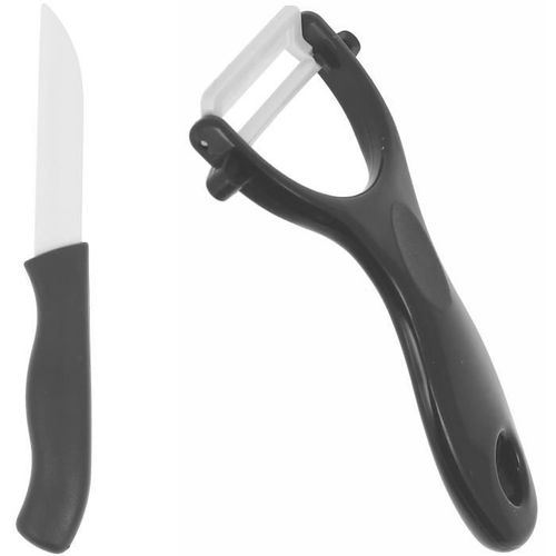 Couteau Office Céramique Pro Lame 7,5cm Avec Econome Céramique Noir