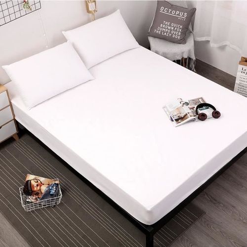 Protège Matelas Lavable En Machine 140*200 Hauteur 30 Cm Blanc Dessus Imperméable Anti-Bactérien Anti-Moisissures Anti-Acarien