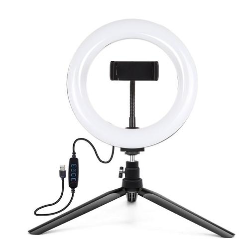 Lumière Anneau avec Ttrépied et Clip, 6.3'' Ring Light avec Télécommande  Lampe Luminosité pour Laptop,Vidéoconférence/Live Stream/Maquillage/Vidéo