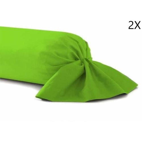 Lot De 2 Taies De Traversin 100% Coton 45x185 Cm- Beige