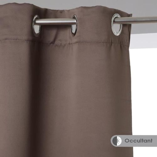 Lot De 2 Rideaux Occultant - 135 X 240 Cm - Taupe