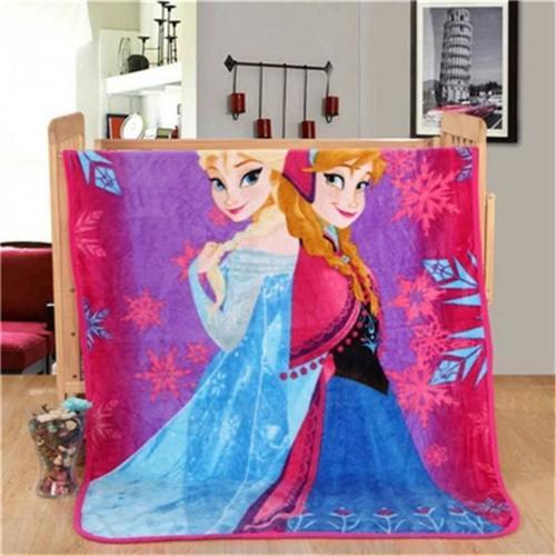 Version Congelé - 100x140cm - Reine Des Neiges Elsa Anna Princesse Couverture En Peluche Voitures Mickey Sofia Flanelle Sur