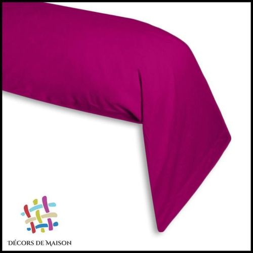 Taie De Traversin En Coton 45 X 185cm-Fuchsia-Décors De Maison