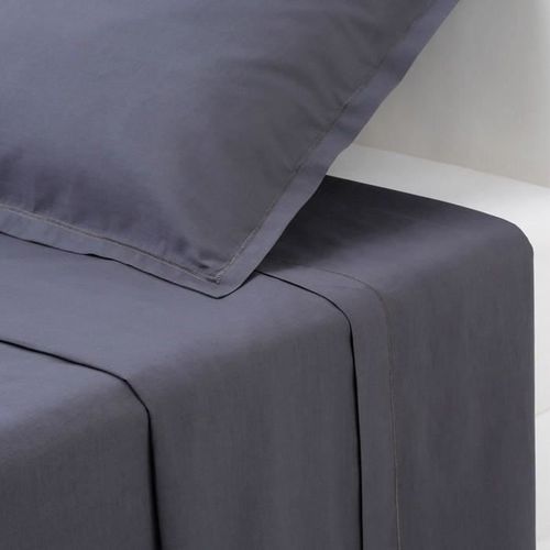 Draps Plats Drap Plat 1 Personne 180x290 Cm 100% Coton - Gris Fonce