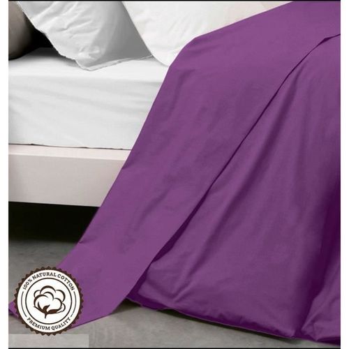 Drap Plat - Violet -240x300 Cm - 100 % Coton- 2 Personnes
