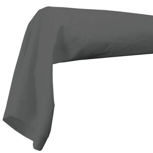 Taie De Traversin 43x220cm Pour Lit De 160 Cm 100% Coton Couleur Anthracite