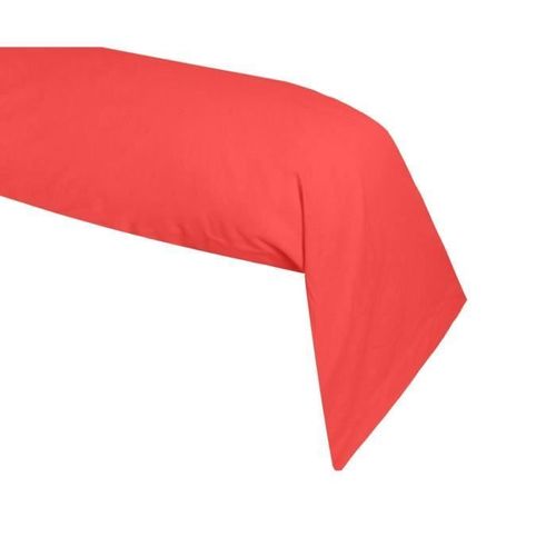 Taie De Traversin 45x185 Cm 100% Coton 57 Fils Gamme Alicia Corail