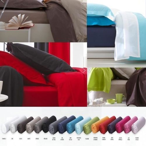 Drap Plat 240 X 300 Cm 100%Coton 57 Fils Mastic